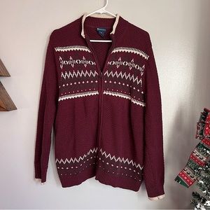 Vintage NorthCrest Fair Isle Zip Sweater